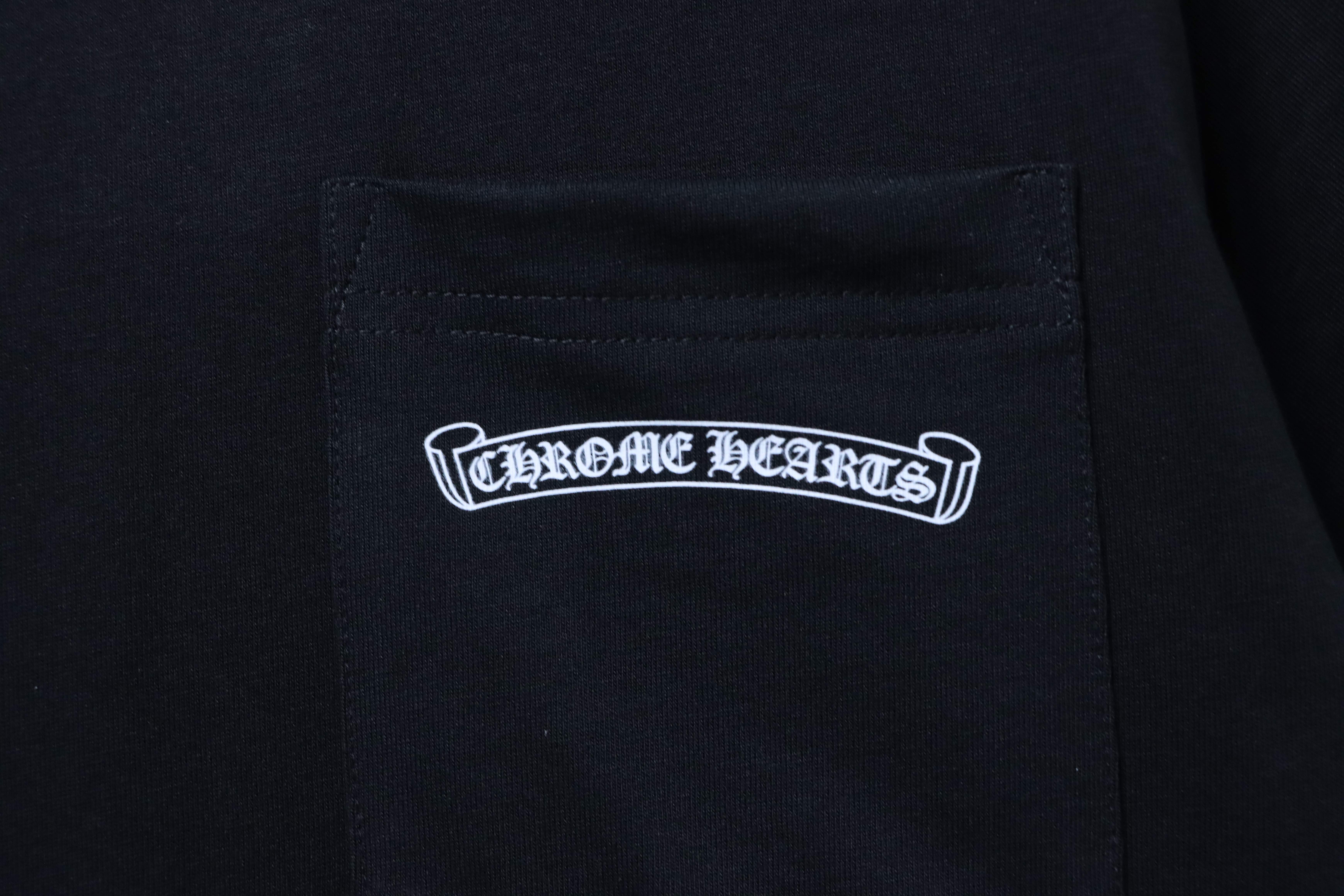 Chrome Hearts Sanskrit Pocket Print CH Short Sleeve T-Shirt Style 1