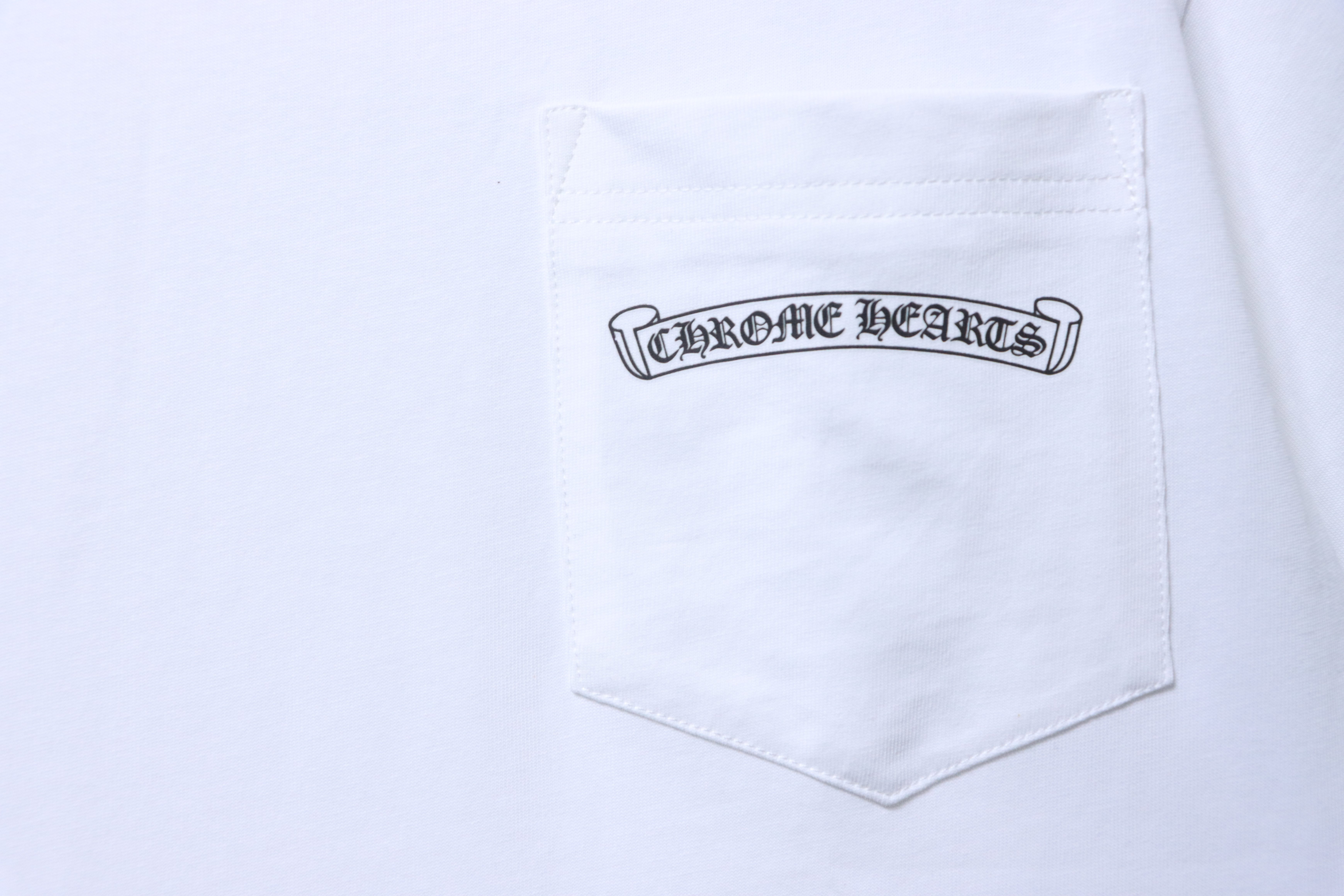 Chrome Hearts Sanskrit Pocket Print CH Short Sleeve T-Shirt Style 2