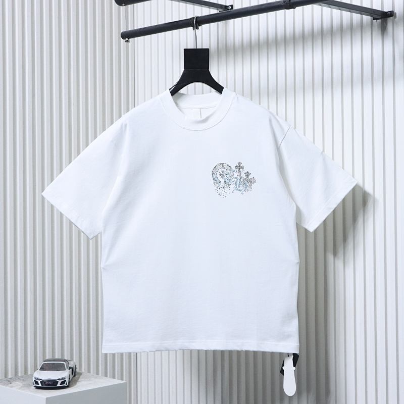 Chrome Hearts Sanskrit Rhinestone Short Sleeve T-Shirt Style 1