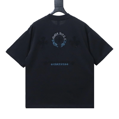 Chrome Hearts Sanskrit Rhinestone Short Sleeve T-Shirt Style 2 01