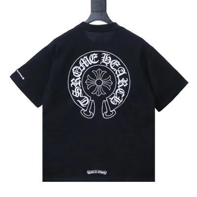 Chrome Hearts Scroll Embroidered Short Sleeve T-Shirt Style 1 01