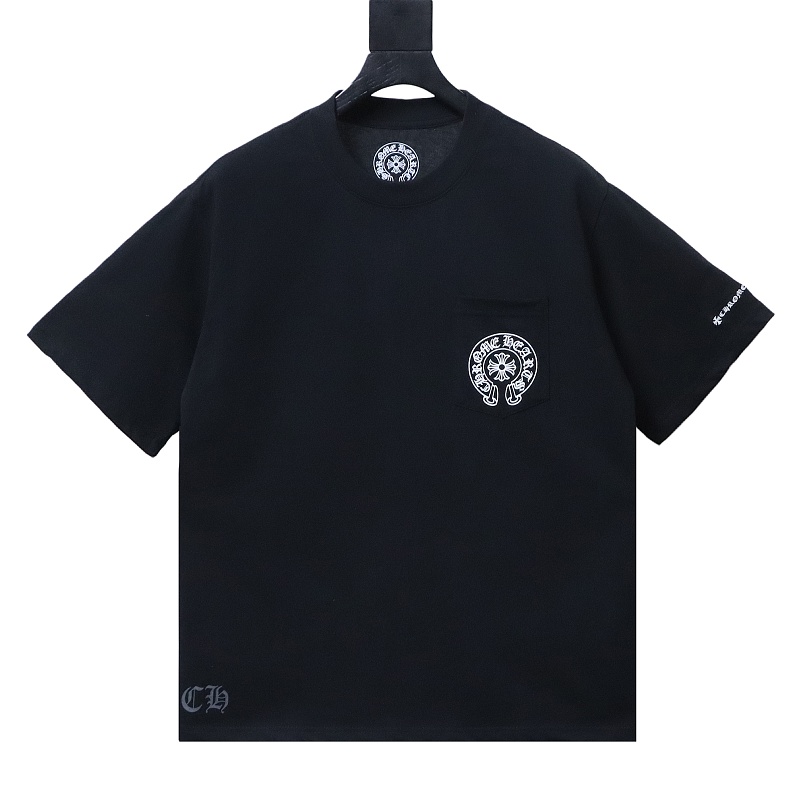 Chrome Hearts Scroll Embroidered Short Sleeve T-Shirt Style 1