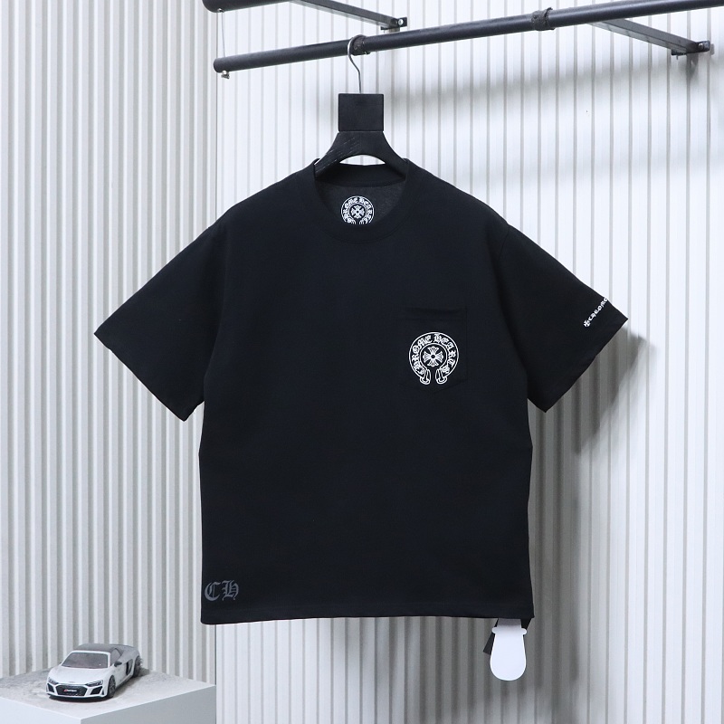 Chrome Hearts Scroll Embroidered Short Sleeve T-Shirt Style 1
