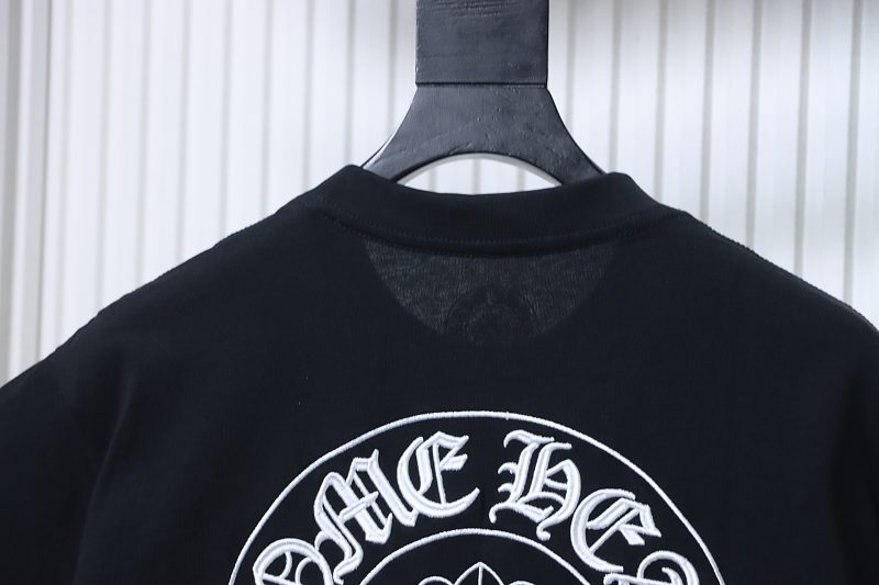 Chrome Hearts Scroll Embroidered Short Sleeve T-Shirt Style 1