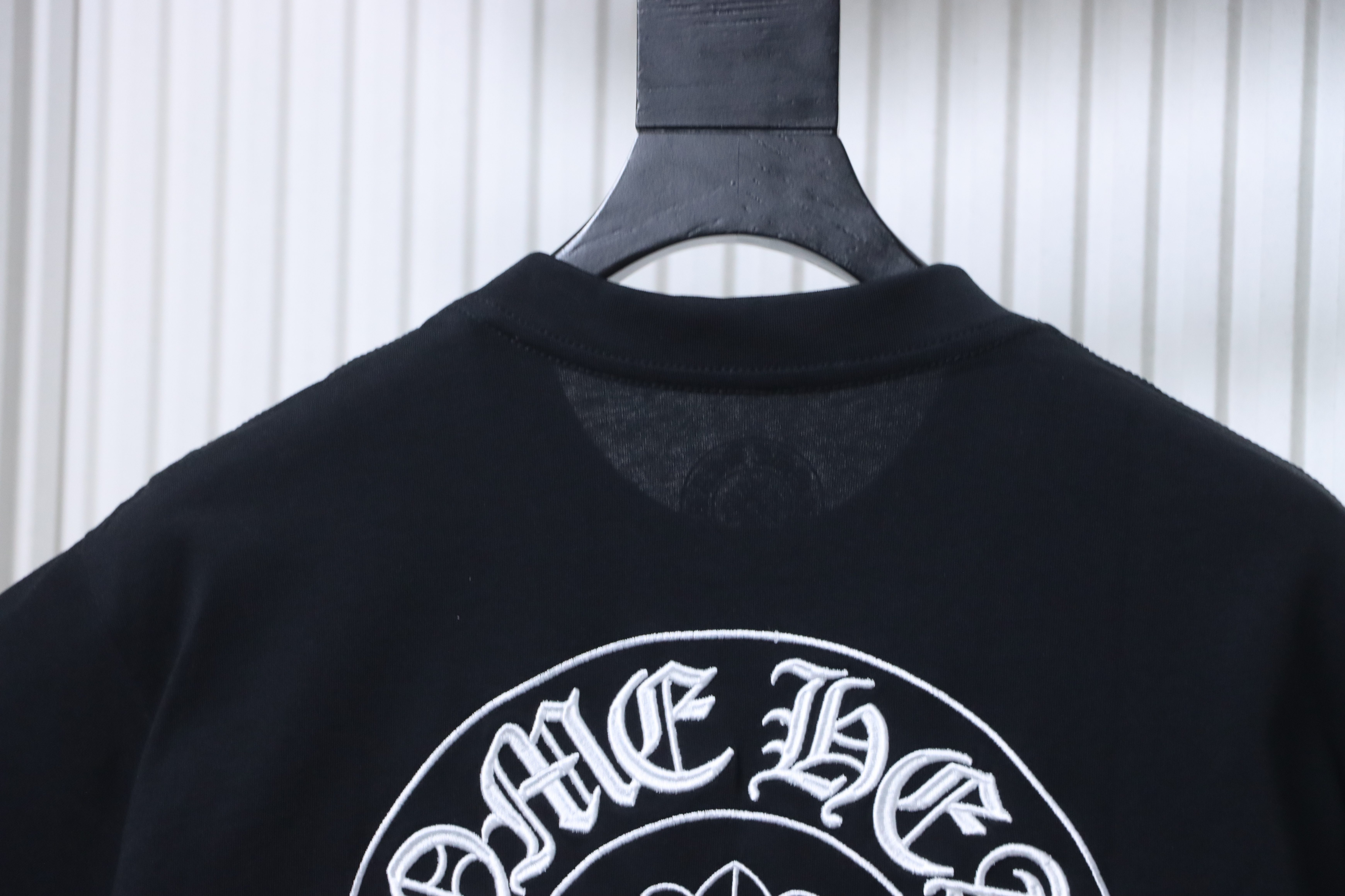 Chrome Hearts Scroll Embroidered Short Sleeve T-Shirt Style 1