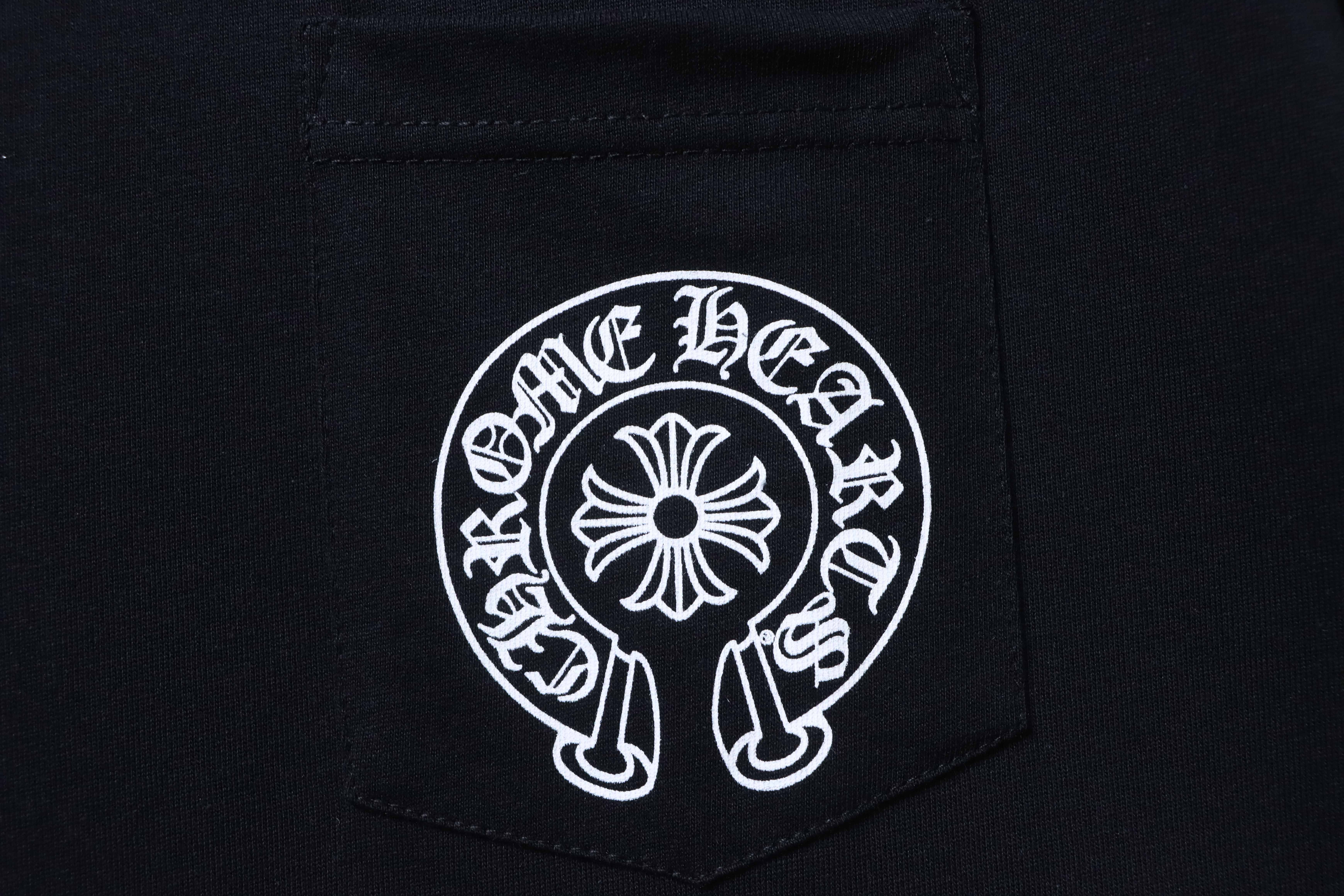 Chrome Hearts Scroll Embroidered Short Sleeve T-Shirt Style 1