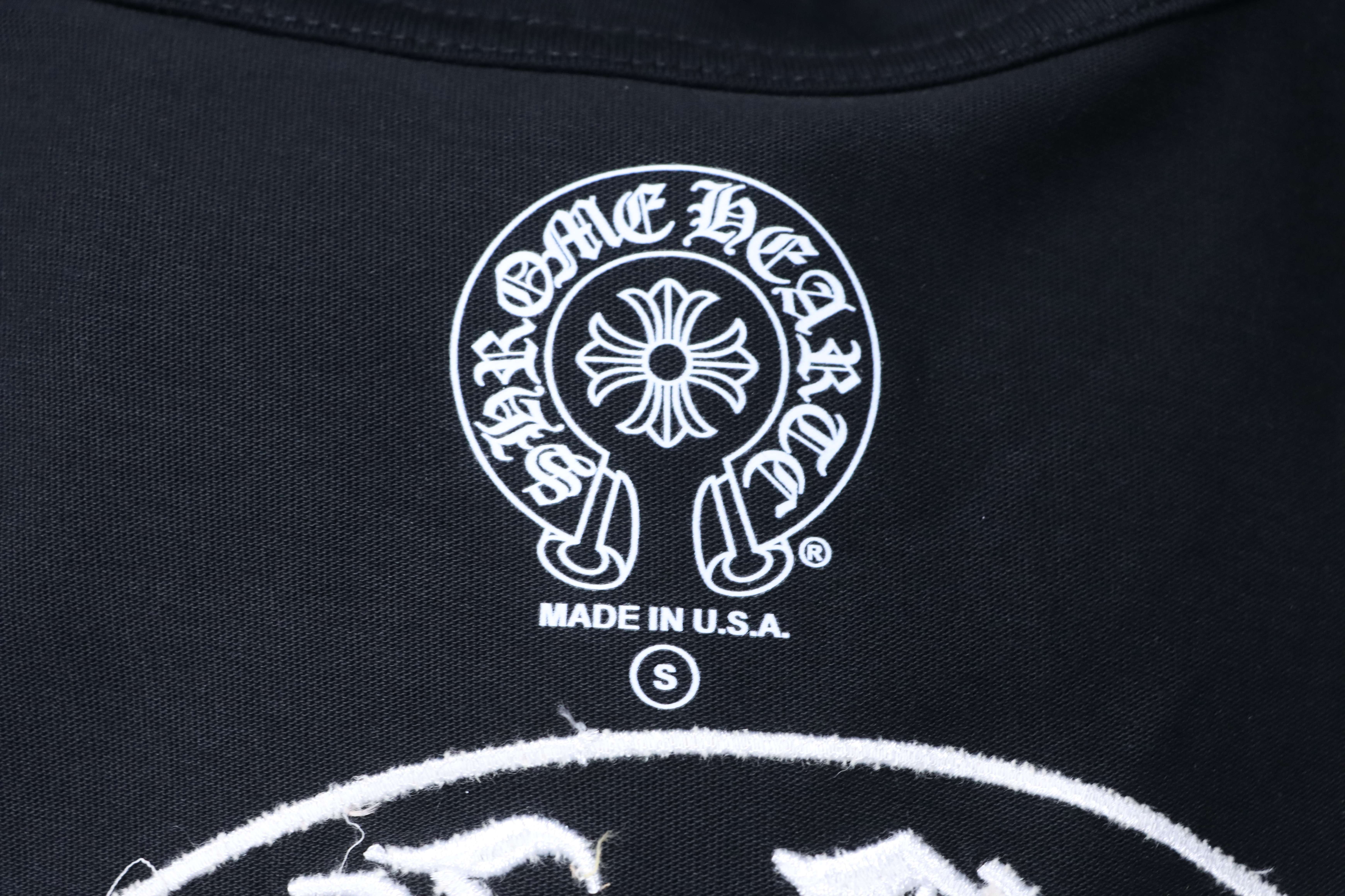 Chrome Hearts Scroll Embroidered Short Sleeve T-Shirt Style 1