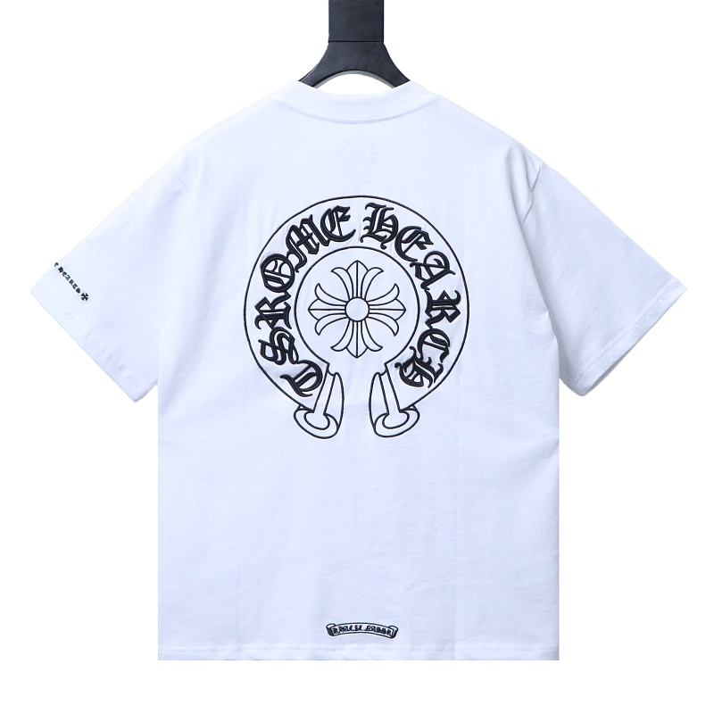 Chrome Hearts Scroll Embroidered Short Sleeve T-Shirt Style 2
