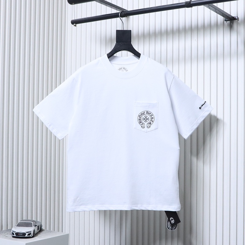 Chrome Hearts Scroll Embroidered Short Sleeve T-Shirt Style 2