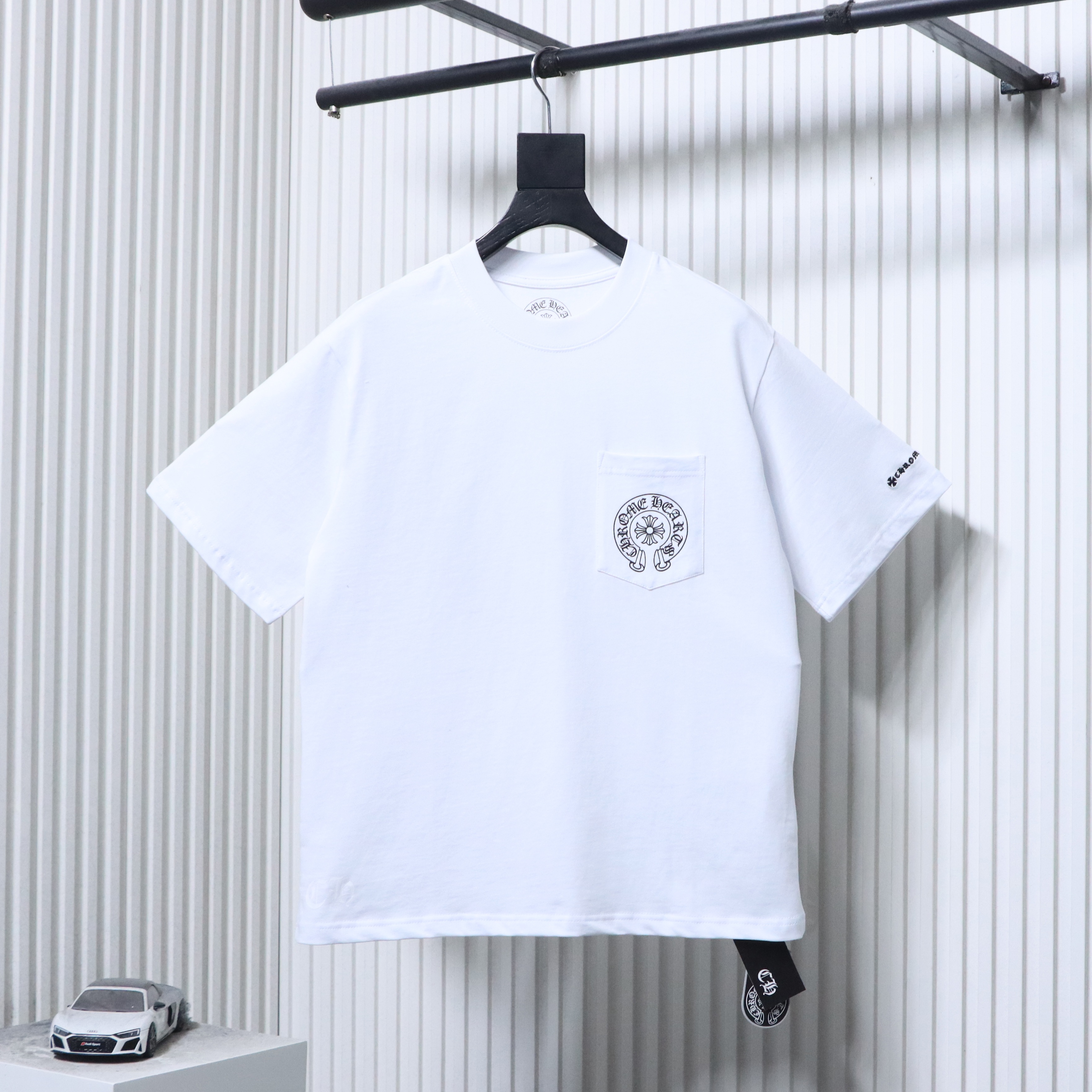 Chrome Hearts Scroll Embroidered Short Sleeve T-Shirt Style 2