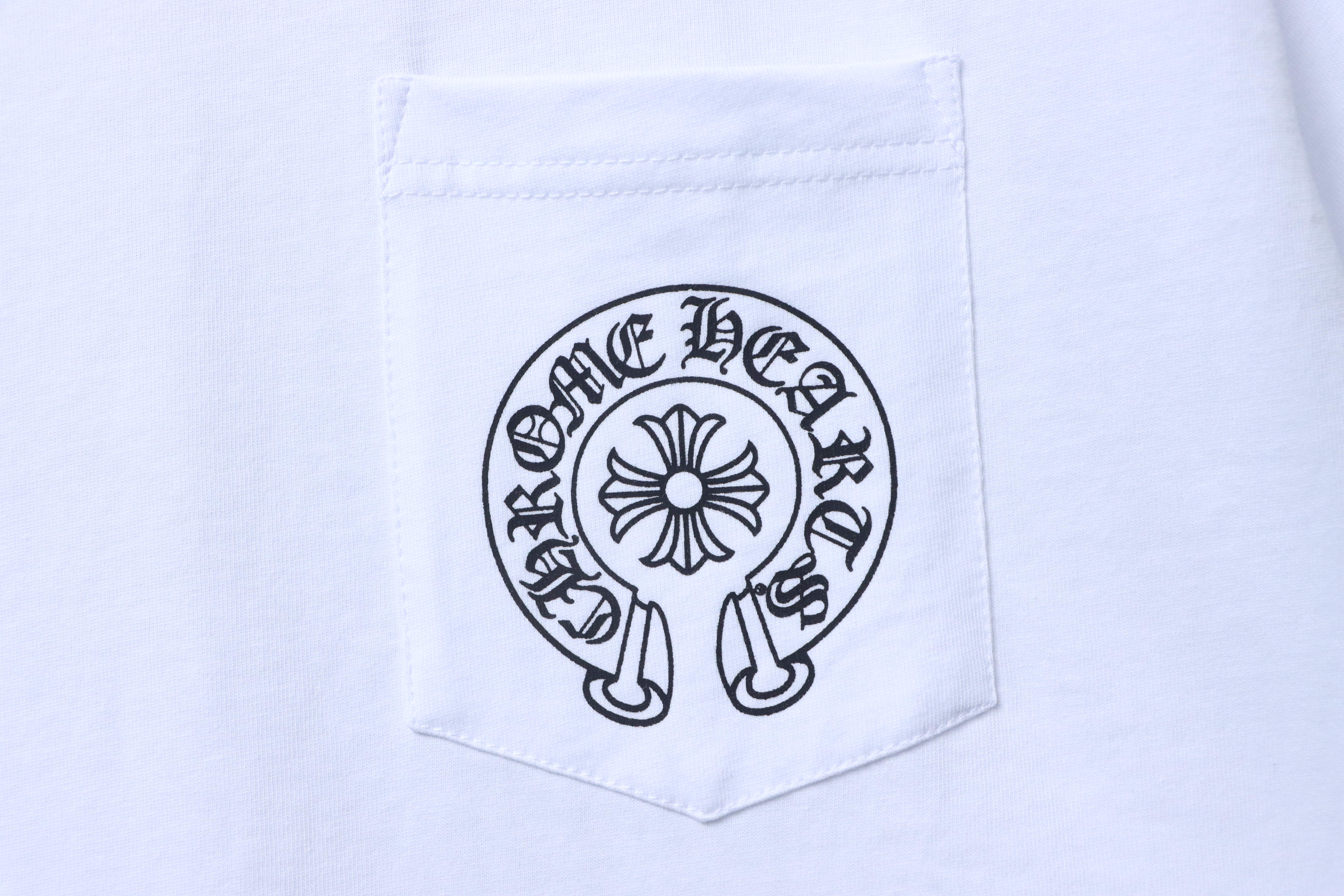 Chrome Hearts Scroll Embroidered Short Sleeve T-Shirt Style 2
