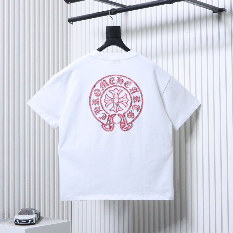 Chrome Hearts Scroll Sanskrit Heavy Craft Embroidered Short Sleeve T-Shirt Style 1