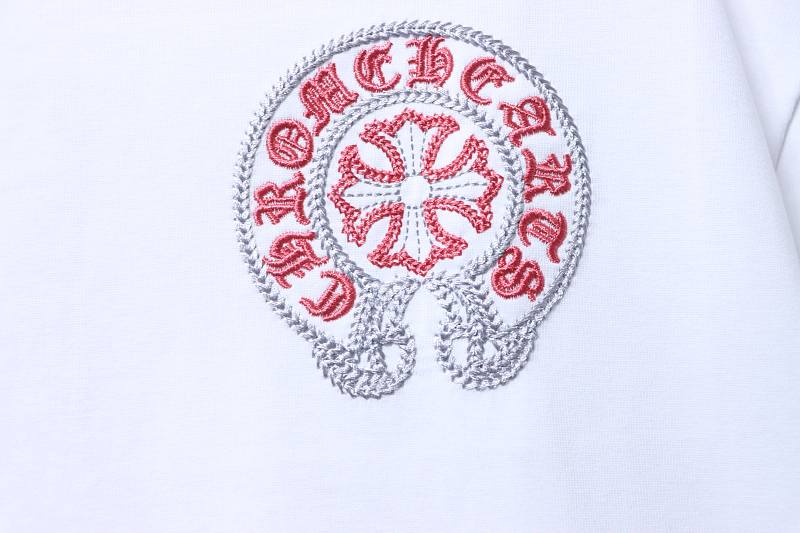 Chrome Hearts Scroll Sanskrit Heavy Craft Embroidered Short Sleeve T-Shirt Style 1