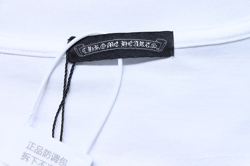 Chrome Hearts Scroll Sanskrit Heavy Craft Embroidered Short Sleeve T-Shirt Style 1