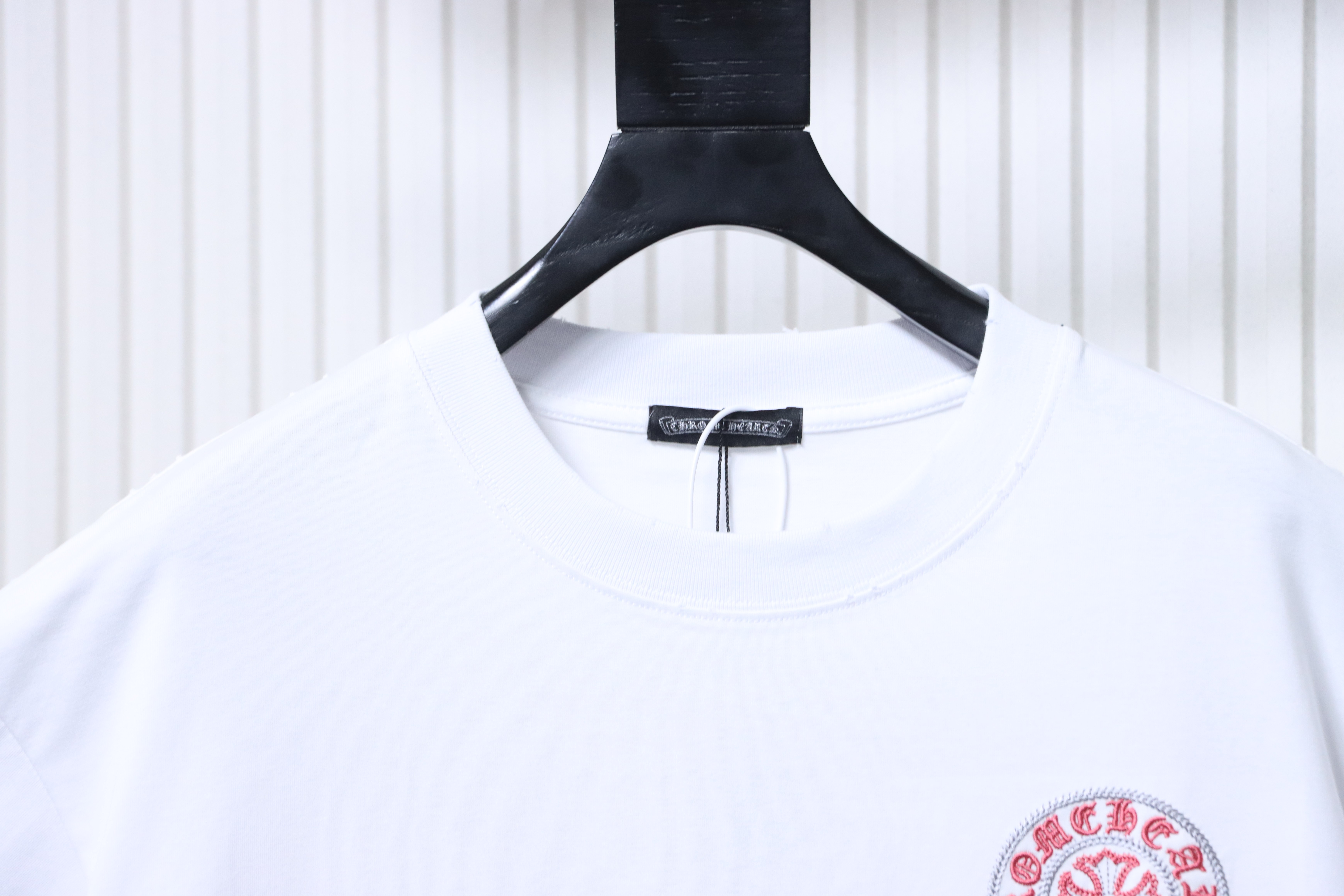 Chrome Hearts Scroll Sanskrit Heavy Craft Embroidered Short Sleeve T-Shirt Style 1