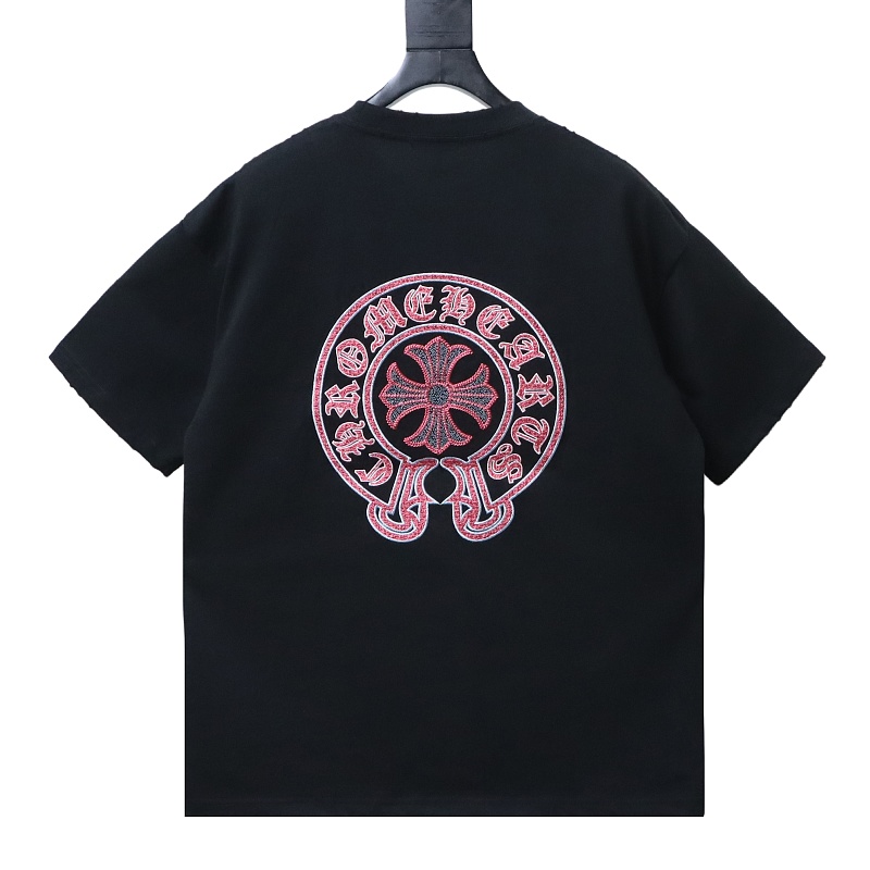 Chrome Hearts Scroll Sanskrit Heavy Craft Embroidered Short Sleeve T-Shirt Style 2