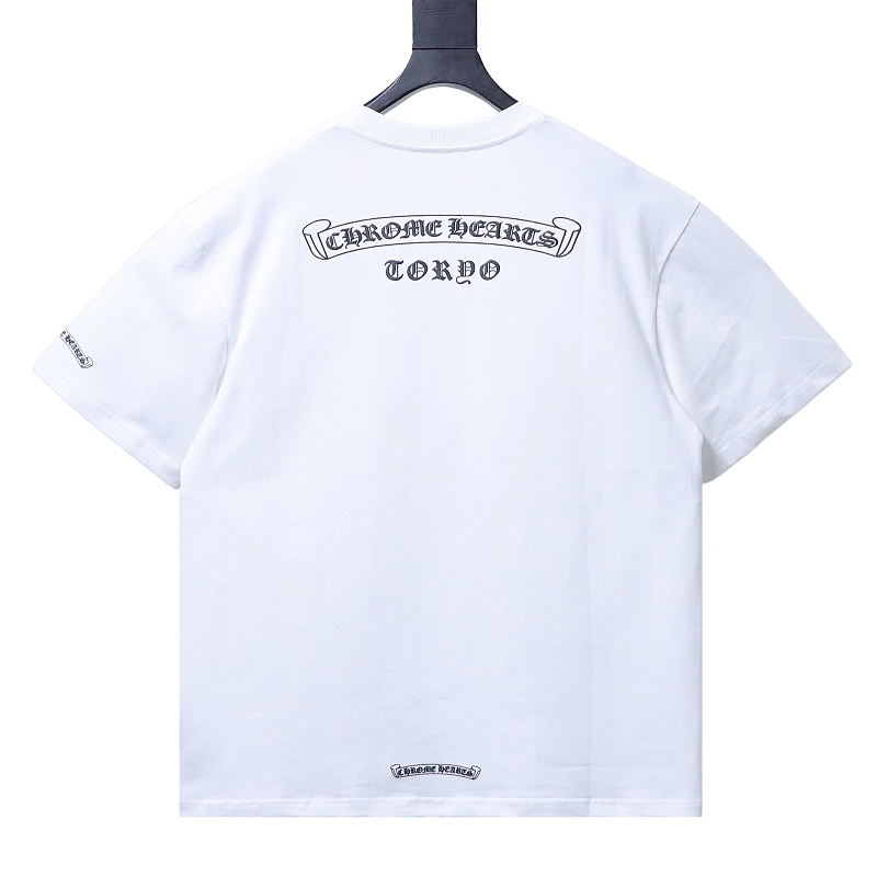 Chrome Hearts Scroll Sanskrit Print CH Short Sleeve T-Shirt Style 1