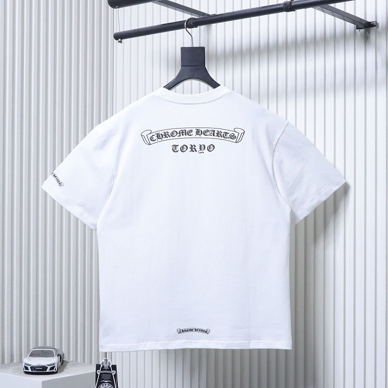 Chrome Hearts Scroll Sanskrit Print CH Short Sleeve T-Shirt Style 1
