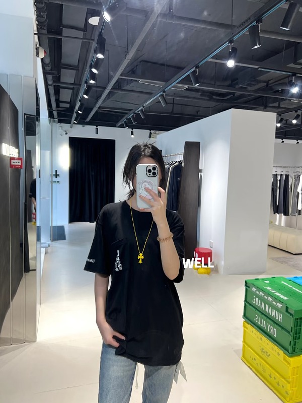 Chrome Hearts Scroll Sanskrit Print CH Short Sleeve T-Shirt Style 2