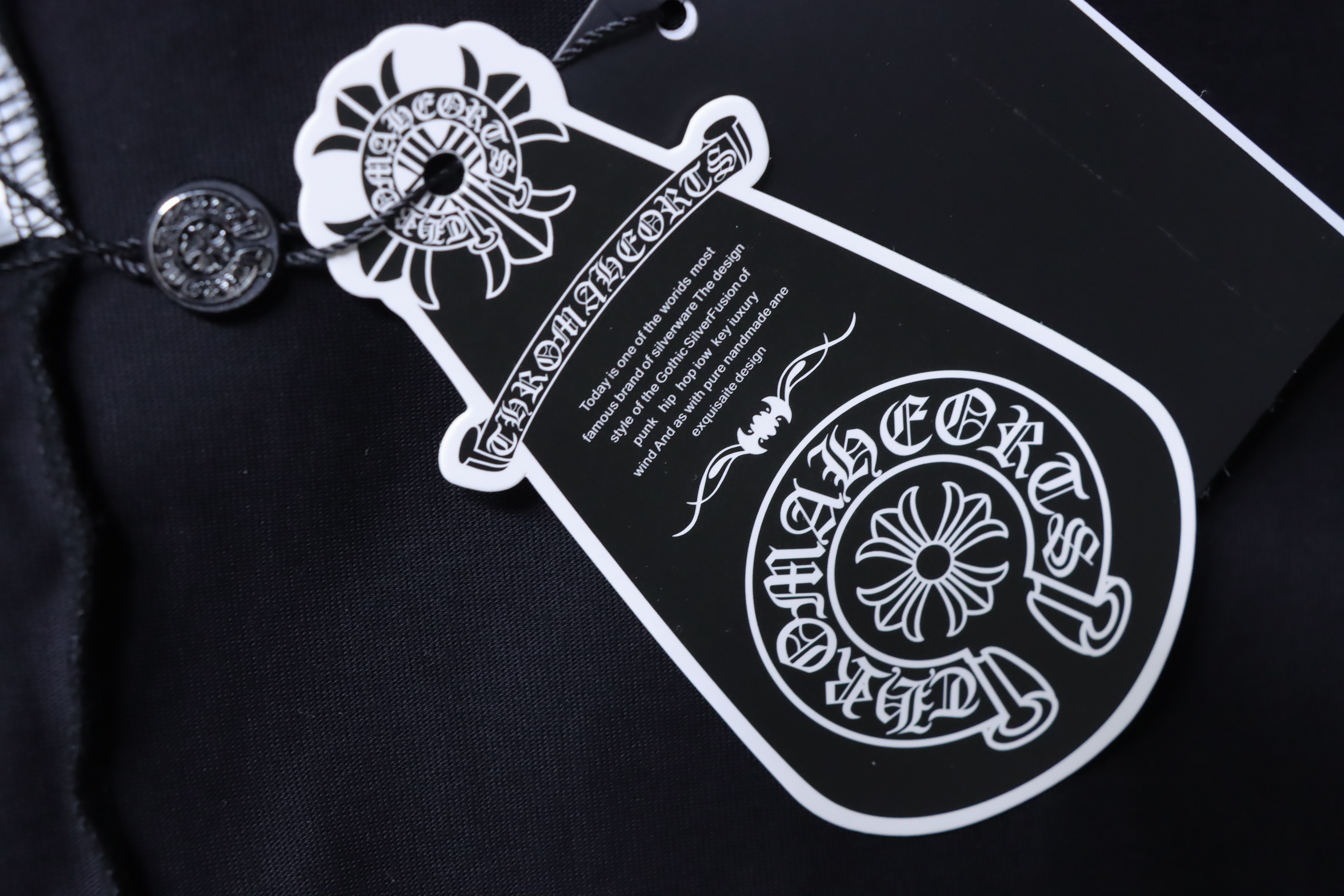 Chrome Hearts Scroll Sanskrit Print CH Short Sleeve T-Shirt Style 2