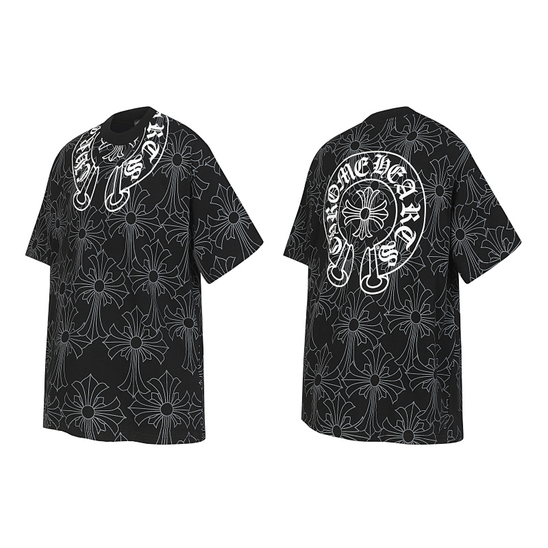 Chrome Hearts Tonal Black White 2251 Short Sleeve T-Shirt