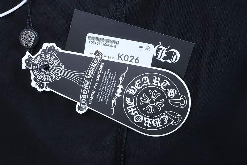 Chrome Hearts Vertical Flag Print CH Short Sleeve T-Shirt Style 2
