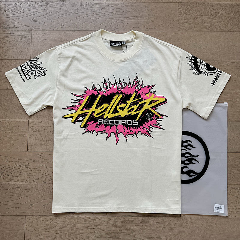 Hellstar American Streetwear High Street Cotton Loose Fit Short Sleeve T-Shirt