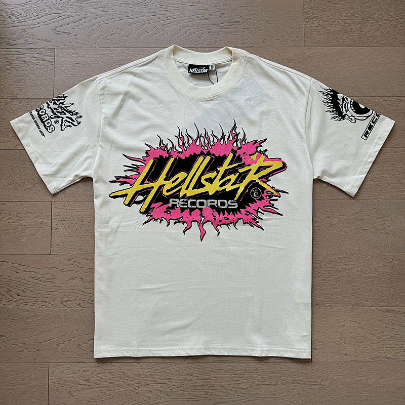 Hellstar American Streetwear High Street Cotton Loose Fit Short Sleeve T-Shirt