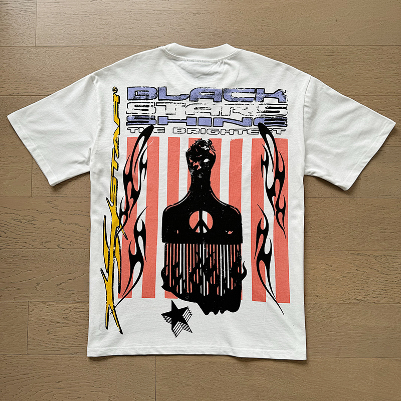 Hellstar American Streetwear High Street Cotton Loose Fit Short Sleeve T-Shirt Style 10