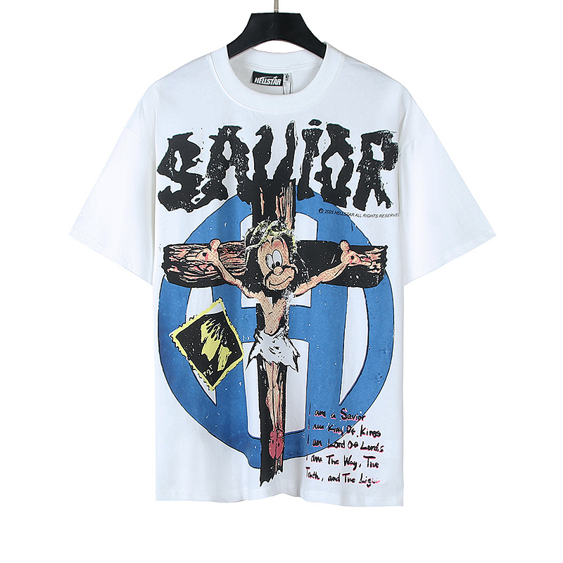 Hellstar American Streetwear High Street Cotton Loose Fit Short Sleeve T-Shirt Style 13