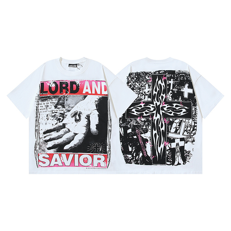 Hellstar American Streetwear High Street Cotton Loose Fit Short Sleeve T-Shirt Style 14