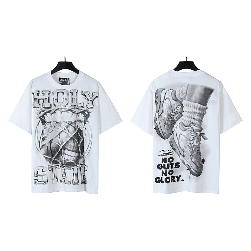 Hellstar American Streetwear High Street Cotton Loose Fit Short Sleeve T-Shirt Style 16