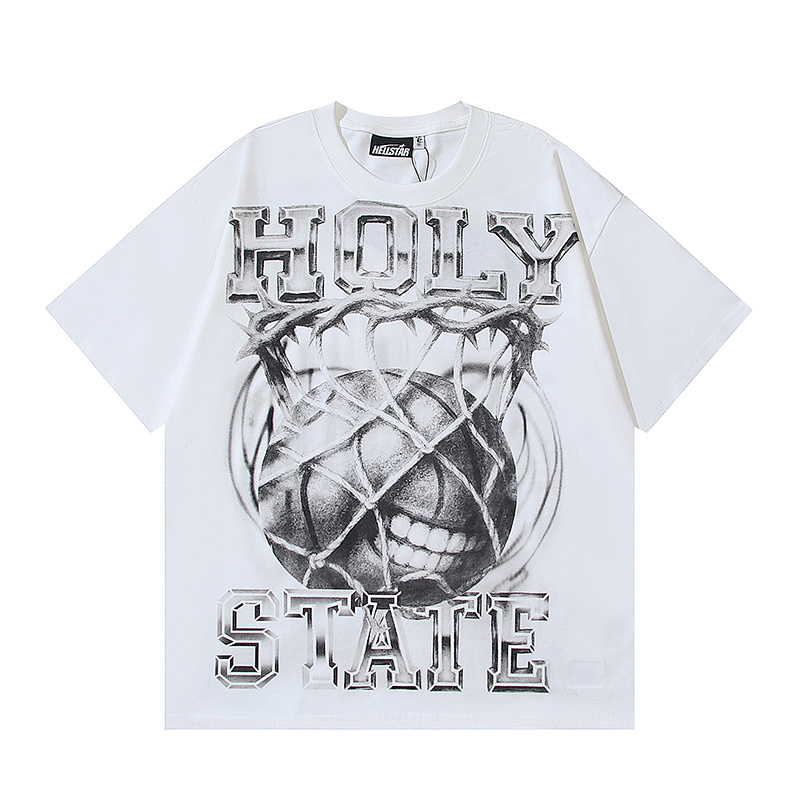 Hellstar American Streetwear High Street Cotton Loose Fit Short Sleeve T-Shirt Style 16