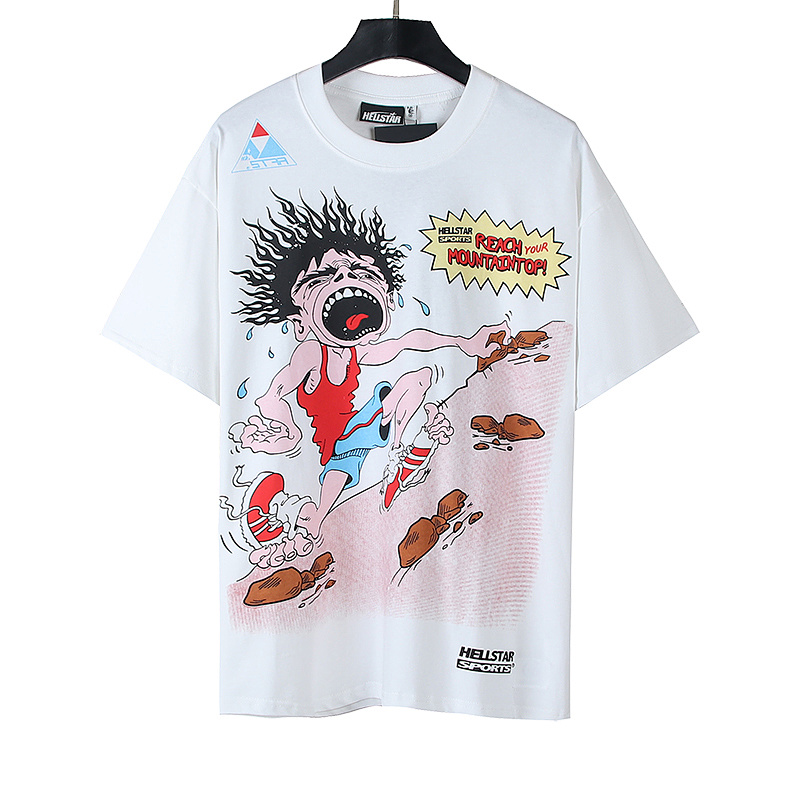 Hellstar American Streetwear High Street Cotton Loose Fit Short Sleeve T-Shirt Style 17