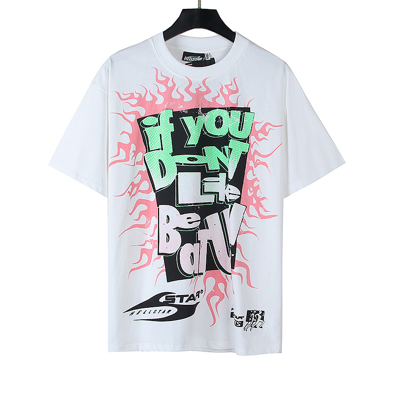 Hellstar American Streetwear High Street Cotton Loose Fit Short Sleeve T-Shirt Style 18