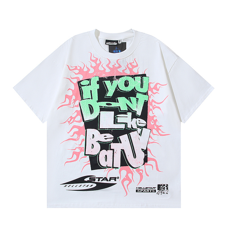 Hellstar American Streetwear High Street Cotton Loose Fit Short Sleeve T-Shirt Style 18
