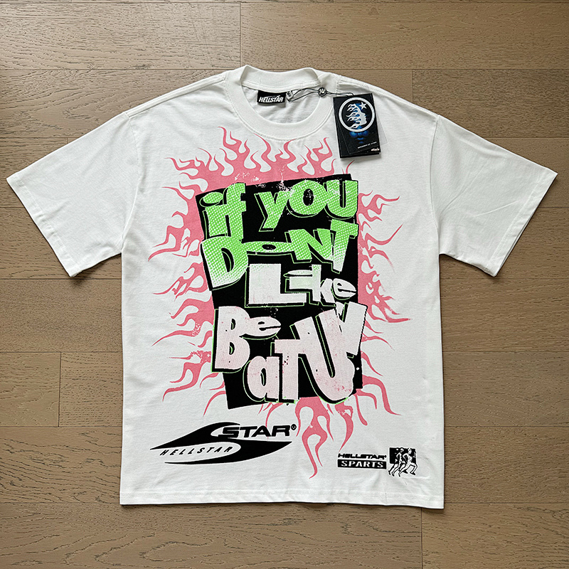 Hellstar American Streetwear High Street Cotton Loose Fit Short Sleeve T-Shirt Style 18