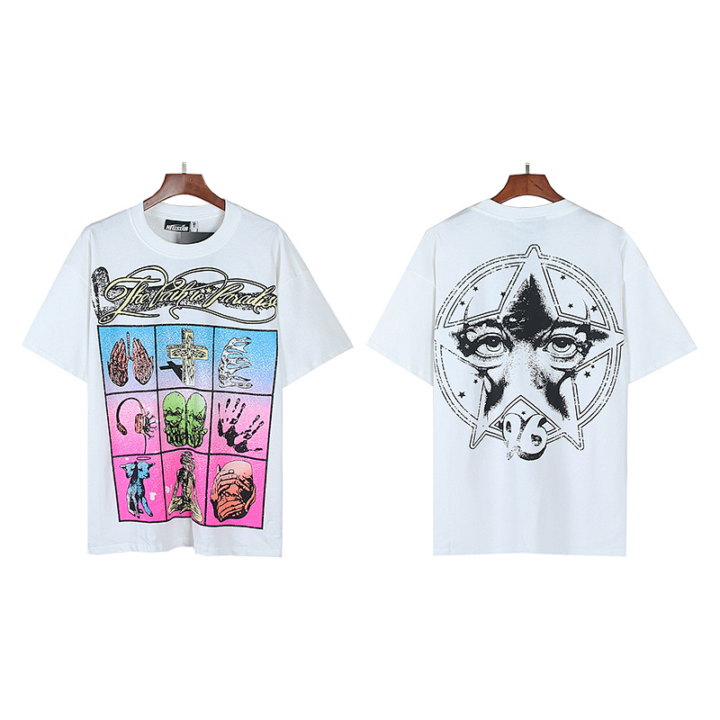Hellstar American Streetwear High Street Cotton Loose Fit Short Sleeve T-Shirt Style 19