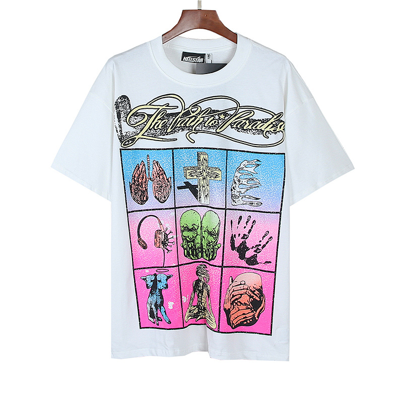 Hellstar American Streetwear High Street Cotton Loose Fit Short Sleeve T-Shirt Style 19