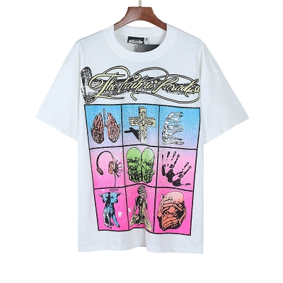 Hellstar American Streetwear High Street Cotton Loose Fit Short Sleeve T-Shirt Style 19 02
