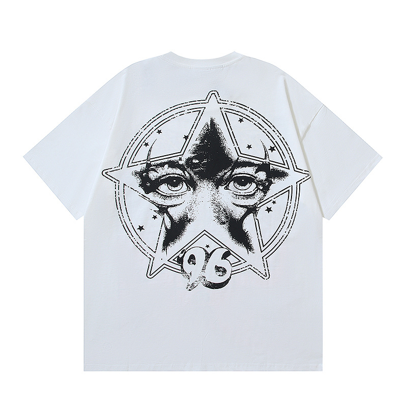 Hellstar American Streetwear High Street Cotton Loose Fit Short Sleeve T-Shirt Style 19