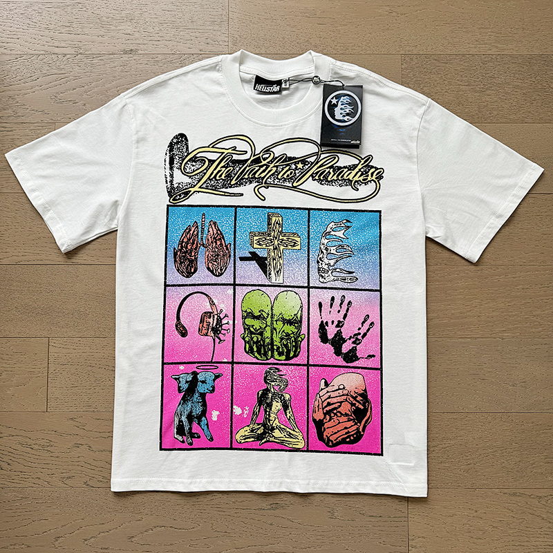 Hellstar American Streetwear High Street Cotton Loose Fit Short Sleeve T-Shirt Style 19