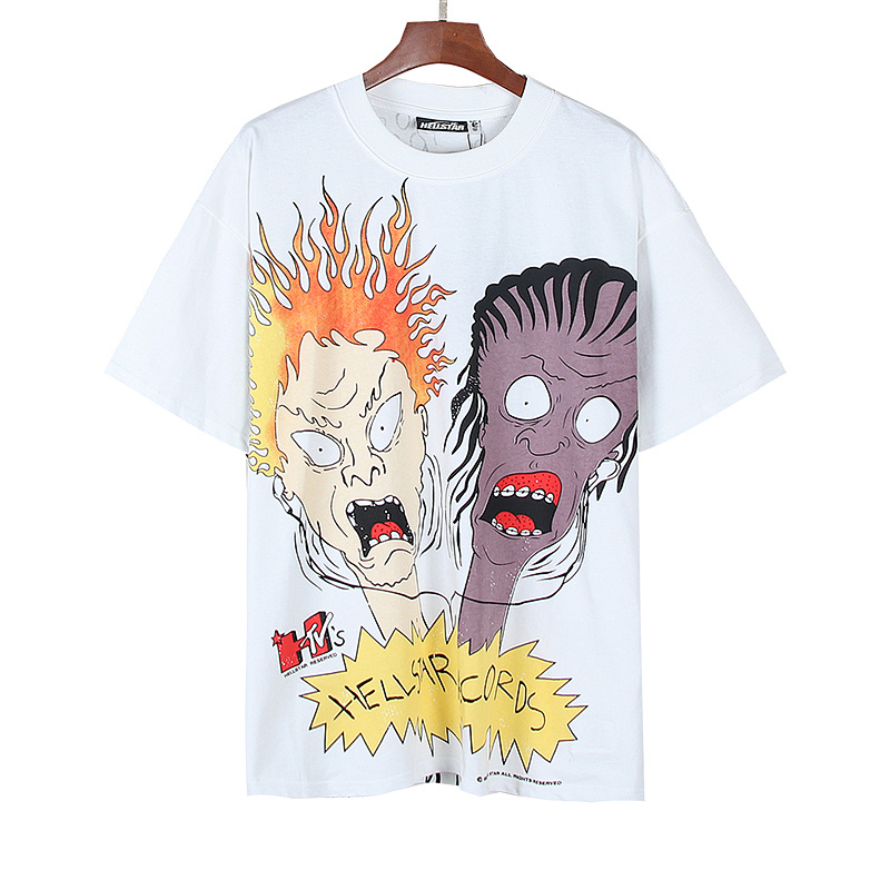 Hellstar American Streetwear High Street Cotton Loose Fit Short Sleeve T-Shirt Style 24