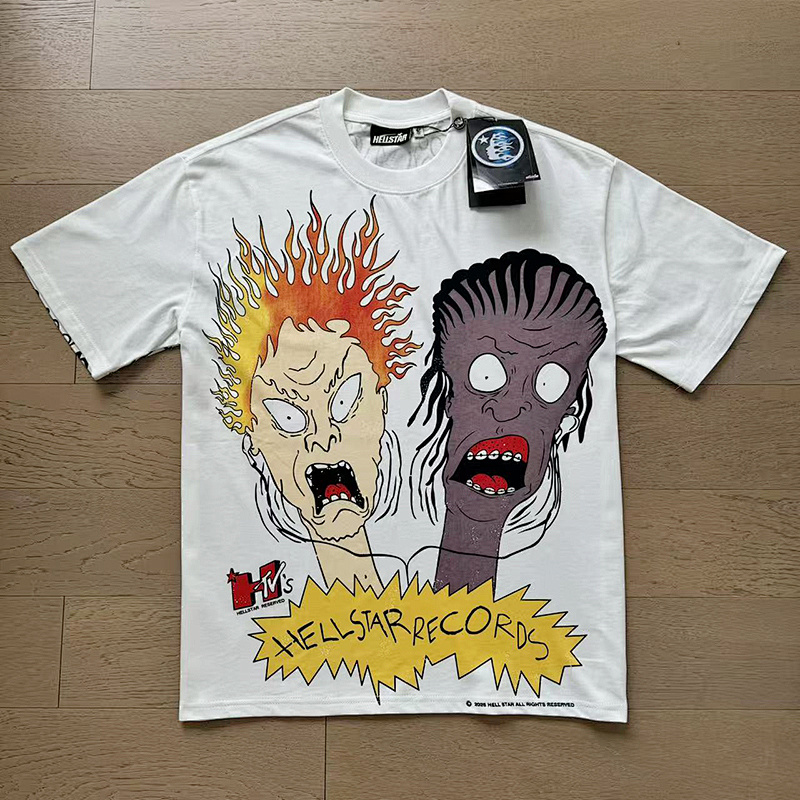 Hellstar American Streetwear High Street Cotton Loose Fit Short Sleeve T-Shirt Style 24
