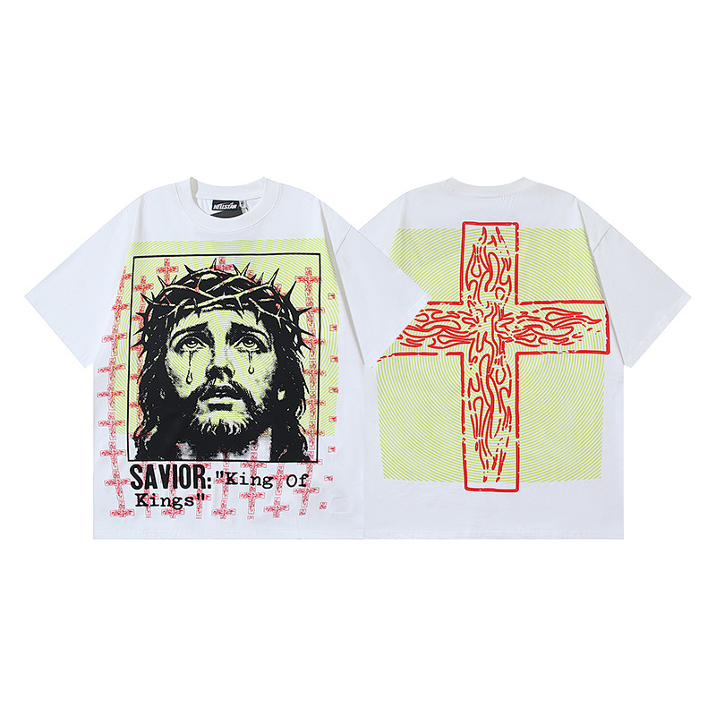 Hellstar American Streetwear High Street Cotton Loose Fit Short Sleeve T-Shirt Style 25