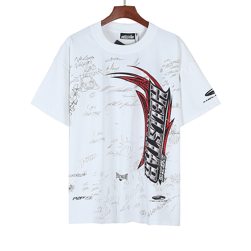 Hellstar American Streetwear High Street Cotton Loose Fit Short Sleeve T-Shirt Style 26
