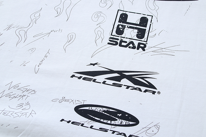 Hellstar American Streetwear High Street Cotton Loose Fit Short Sleeve T-Shirt Style 26