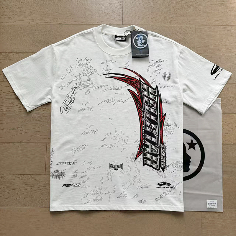 Hellstar American Streetwear High Street Cotton Loose Fit Short Sleeve T-Shirt Style 26