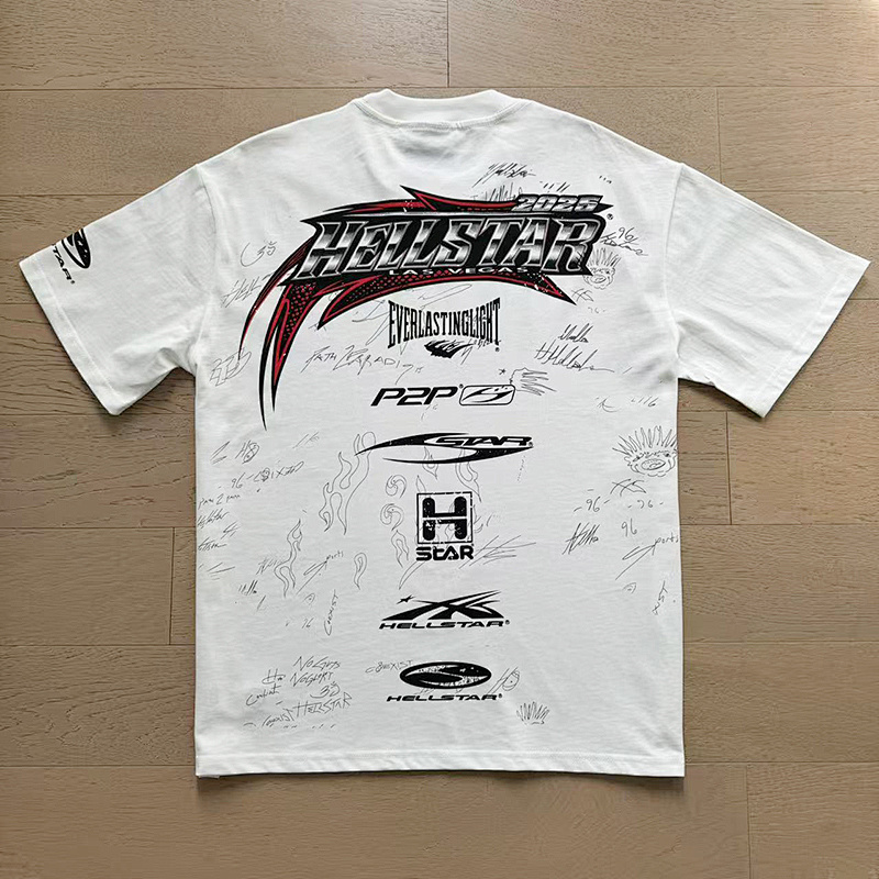 Hellstar American Streetwear High Street Cotton Loose Fit Short Sleeve T-Shirt Style 26