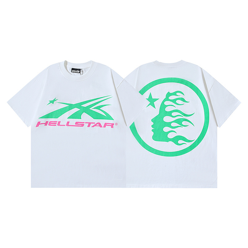 Hellstar American Streetwear High Street Cotton Loose Fit Short Sleeve T-Shirt Style 27